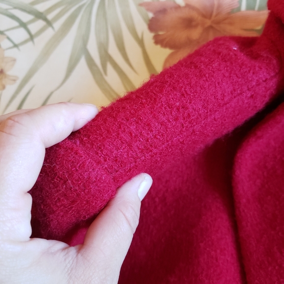 Vintage Claudia & Marc Wool Texture Blazer Red 12 Retro - Picture 7 of 13